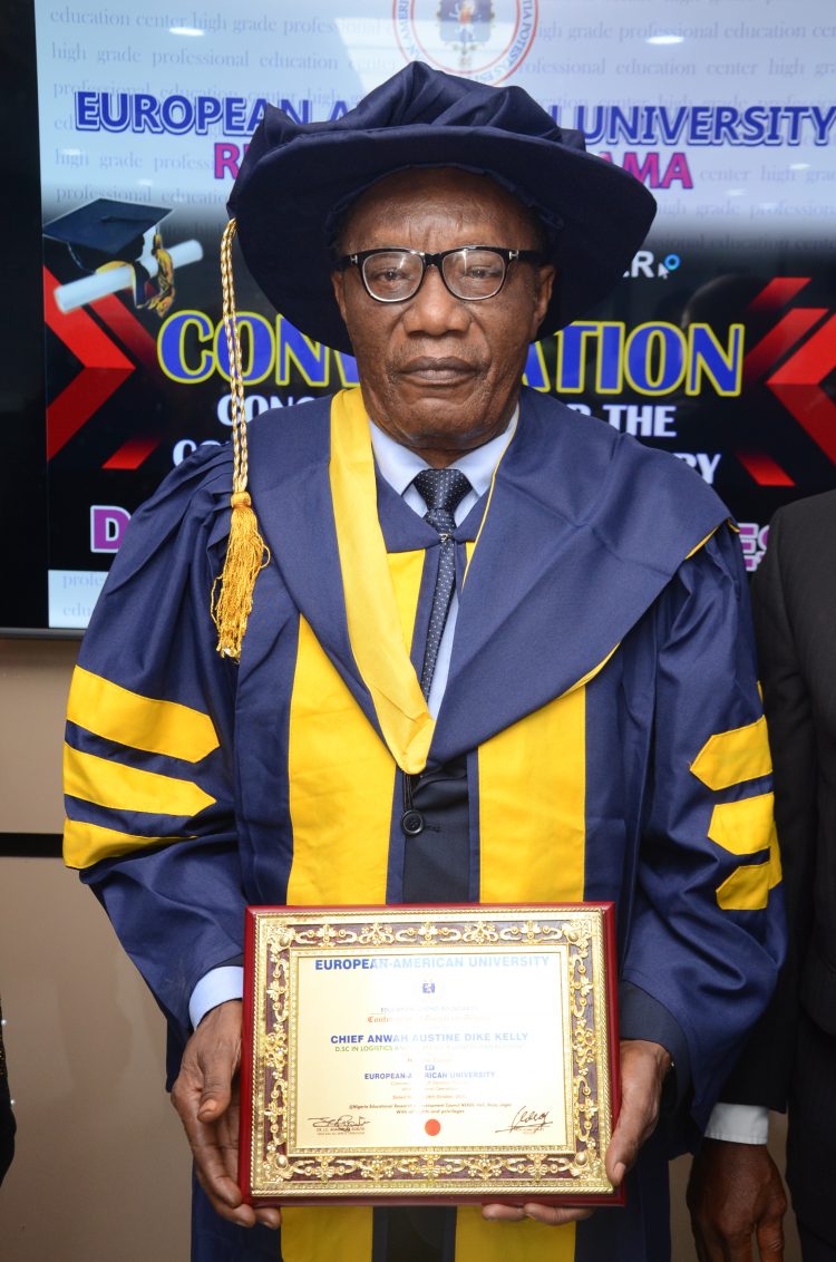 CHIEF DIKE AUSTIN KELLY BAGS HONORARY DOCTORATE DEGREE FROM AMERICAN EUROPEAN  UNIVERSITY