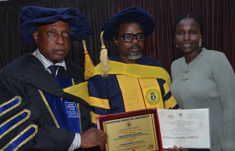 FWRD. AZEEZ MUSTAPHA CONFERRED WITH HONORARY DOCTORATE DEGREE BY EUROPEAN-AMERICAN UNIVERSITY