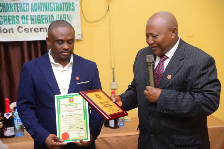 Dr. Mbamalu Inducted as Fellow of the Institute of Chartered Administrators and Researchers of Nigeria
